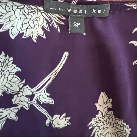 West Kei Purple Wrap Style Top Size Small Petite - Picture 4 of 7